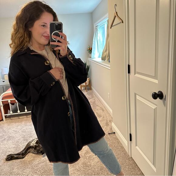 NWT SIEDRES Navy Blue Cotton Orange Jacket Medium - Picture 3 of 15